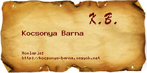 Kocsonya Barna névjegykártya